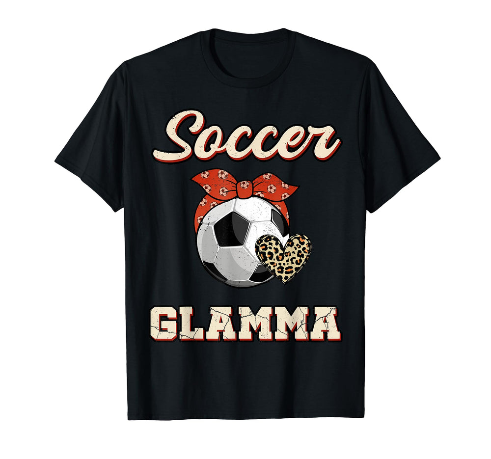Soccer Glamma Bandana Leopard Heart T-Shirt - Trendy Graphic for Adults