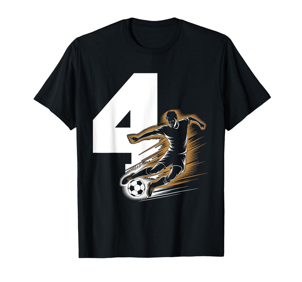 4 Soccer Birthday Gift Soccer Fan T-Shirt - Unique Graphic for Adults