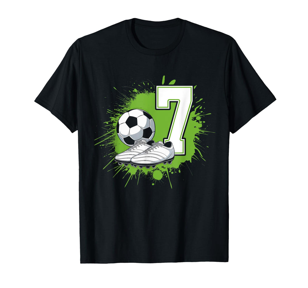 7 Soccer Birthday Gift Soccer Fan T-Shirt - Aesthetic Graphic Men Women