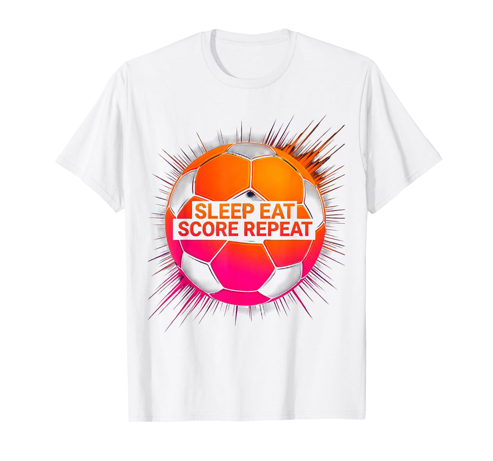 Sleep Eat Score Repeat Soccer Fan T-Shirt - Aesthetic Graphic for Adults