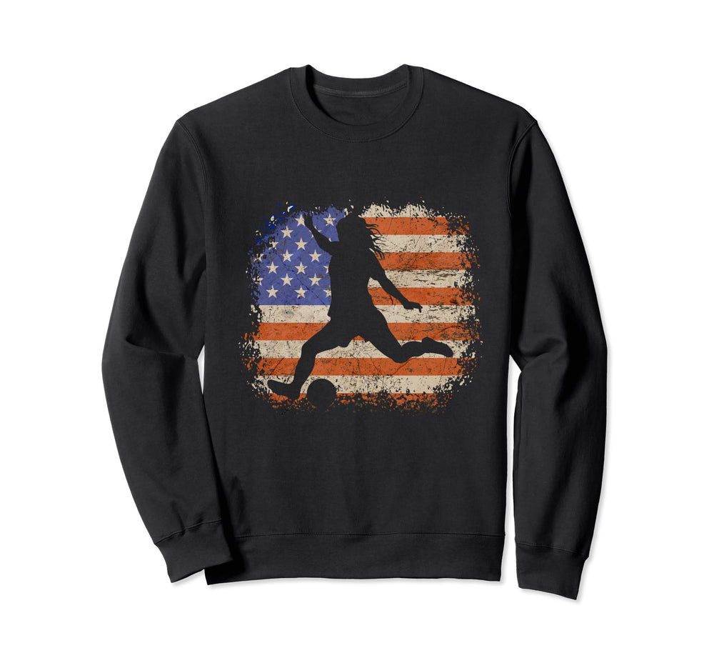 Soccer America Usa Flag Birthday Sweatshirt - Trendy Graphic Unisex