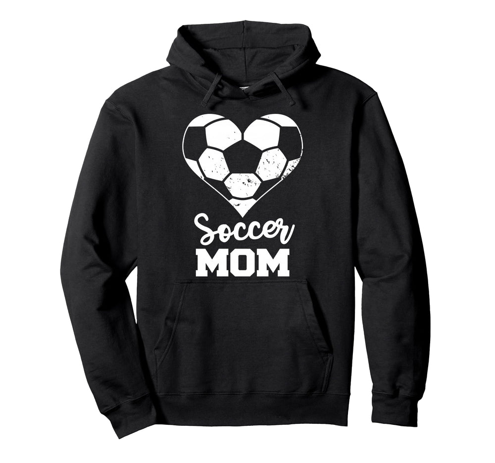 Soccer Mom Heart Funny Soccer Hoodie - Novelty Apparel for Adults