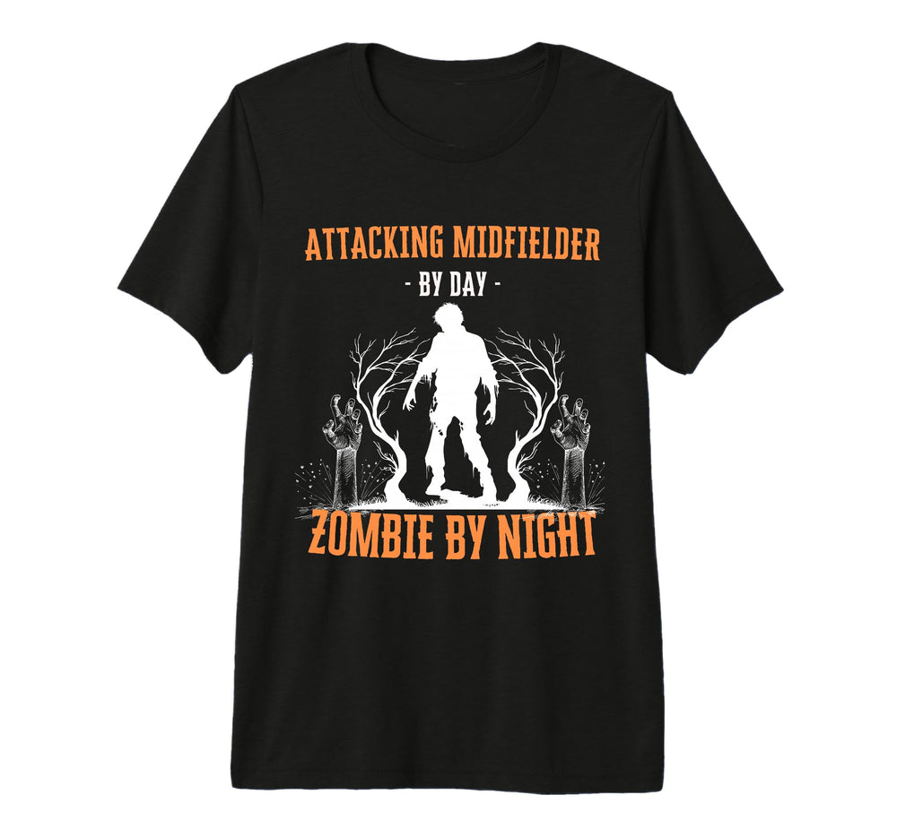 Attacking Midfielder Day Zombie Night T-Shirt - Unique Graphic for Adults