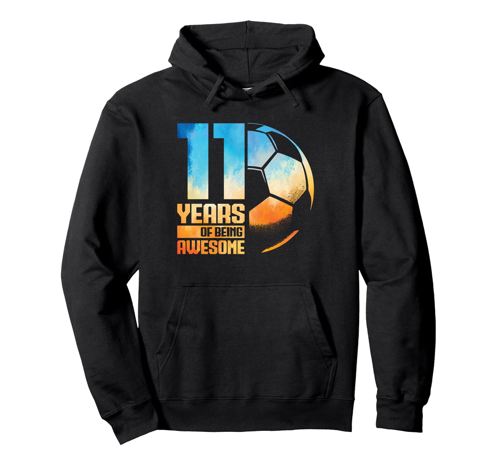 11Th Birthday Soccer Player Football 11 Hoodie - Trendy Graphic Men Women