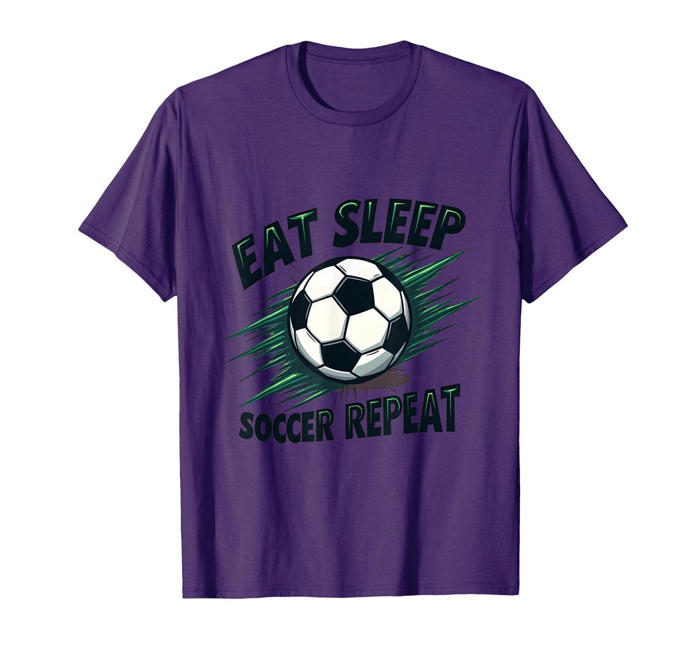 Eat Sleep Soccer Repeat Fan T-Shirt - Aesthetic Graphic Men Women