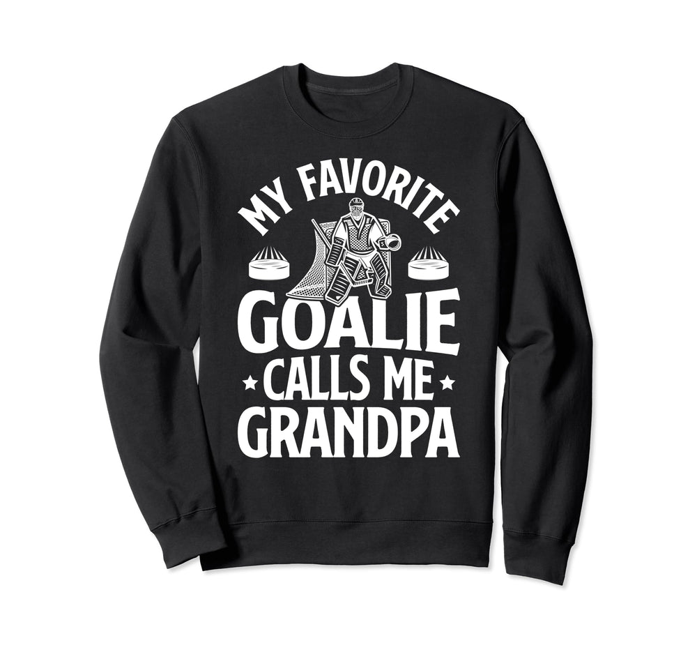 Ice Hockey Goalie Grandpa Hockey Sweatshirt - Unique Graphic for Adults