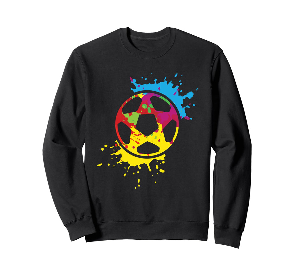 Colorful Soccer Ball Player Sweatshirt - Casual Everyday Wear Men Women