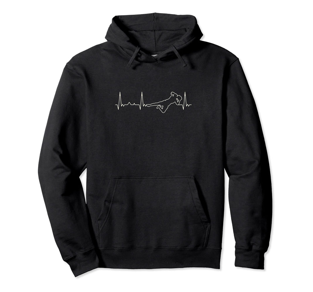 Funny Heartbeat Soccer Goalie Saving Hoodie - Fun Novelty Design for Adults
