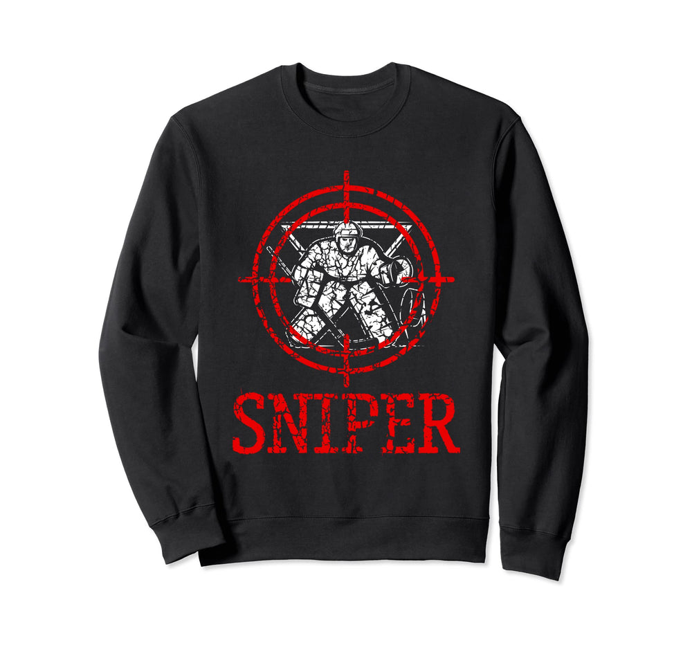 Sniper Ice Hockey Player Ice Hockey Sweatshirt - Aesthetic Graphic Unisex