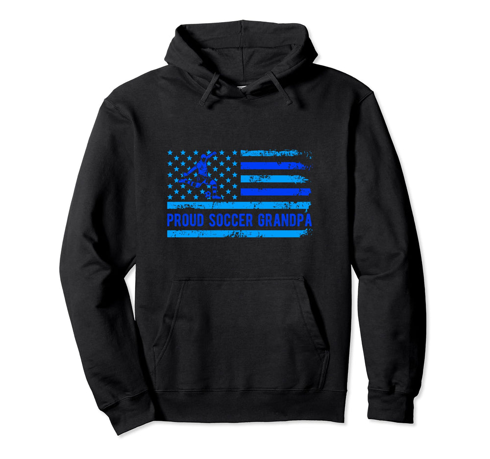 Proud Soccer Grandpa Usa Flag Family Hoodie - Trendy Graphic for Adults