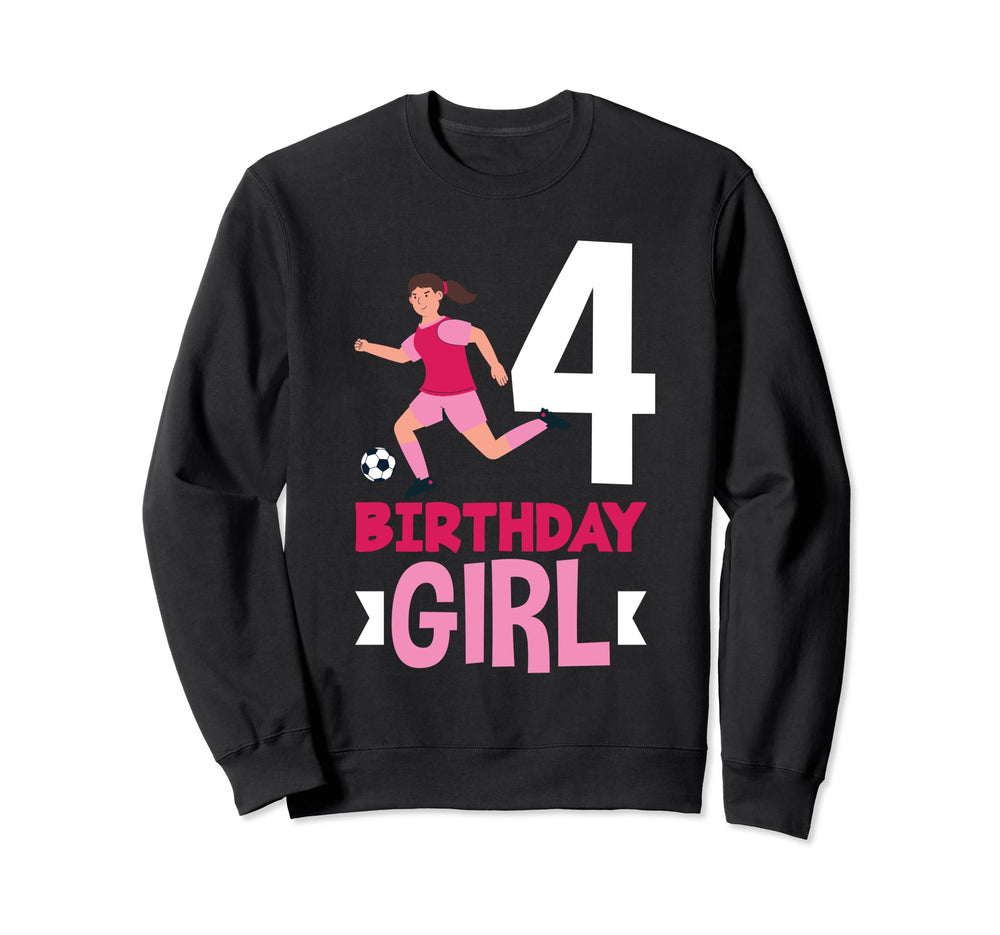 4Th Birthday 4 Years Soccer Football Sweatshirt - Unique Graphic Men Women