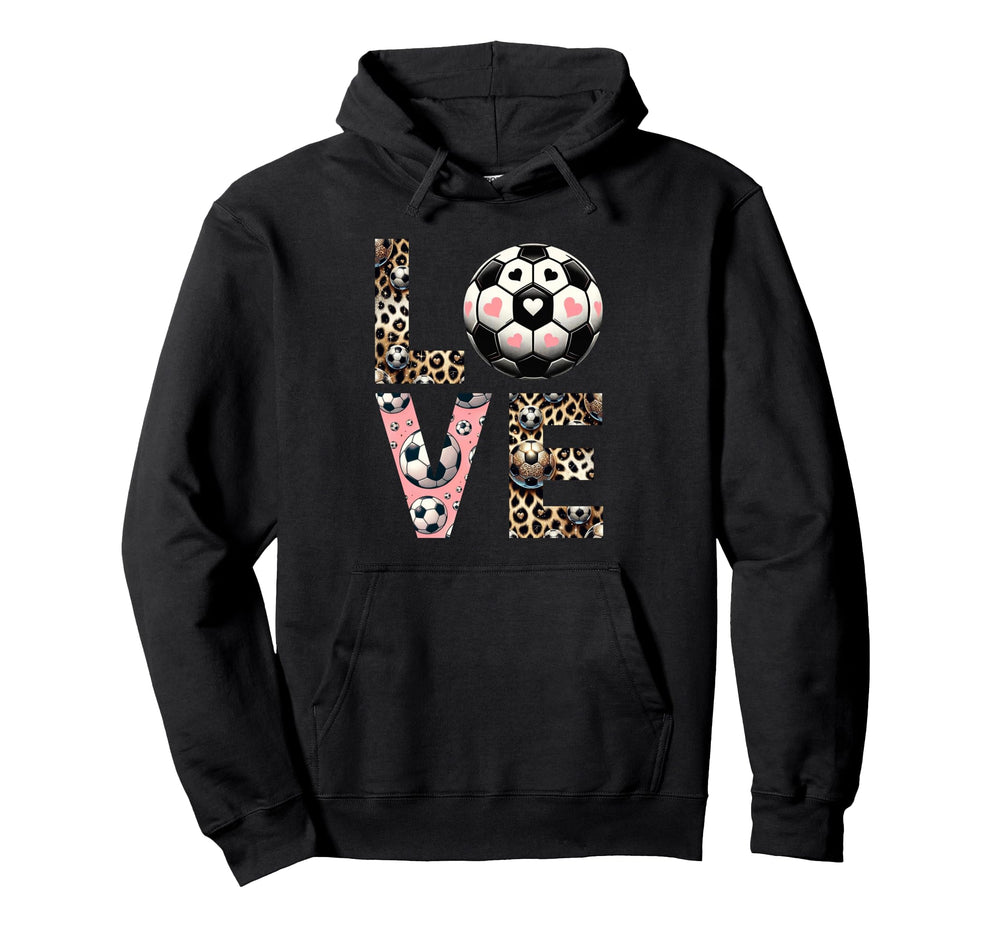 Love Soccer Leopard Soccer Player Hoodie - Streetwear Style for Adults