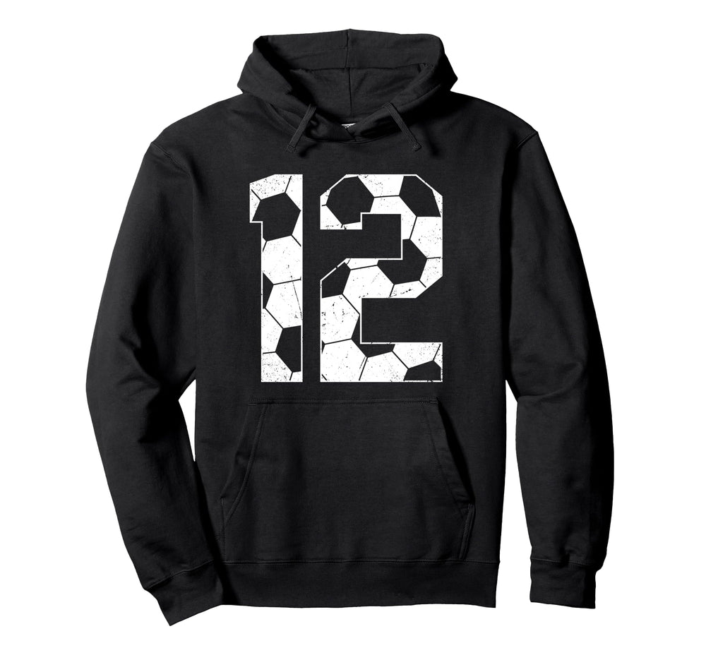 12Th Birthday Soccer Player Football 12 Hoodie - Trendy Graphic Men Women