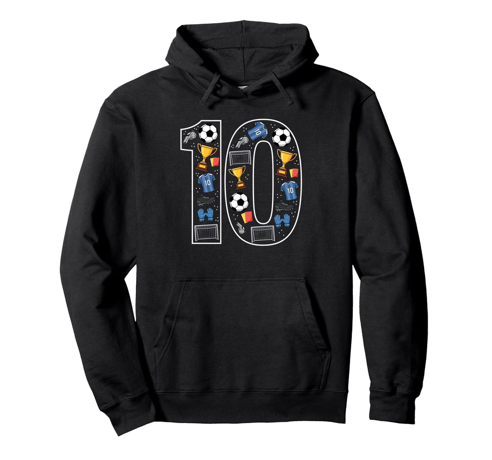 10 Soccer 10Th Birthday Hoodie - Aesthetic Graphic for Adults