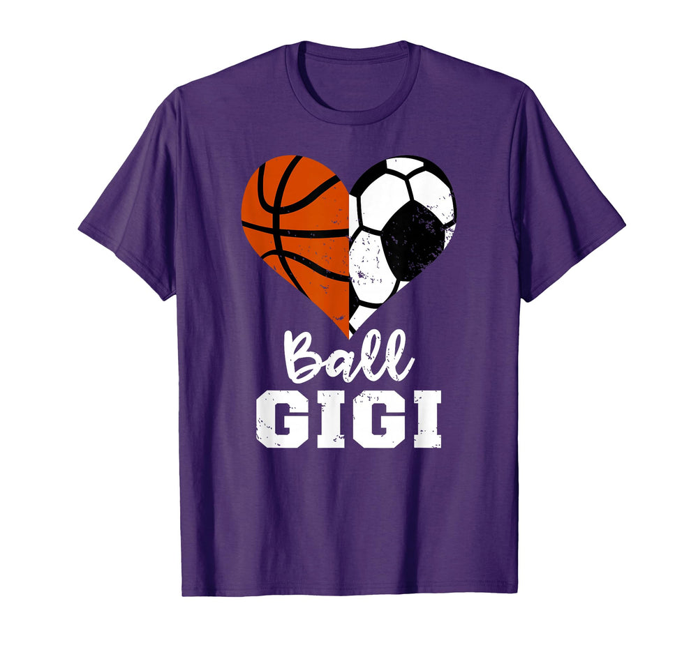 Ball Gigi Funny Soccer Basketball Heart T-Shirt - Trendy Graphic for Adults