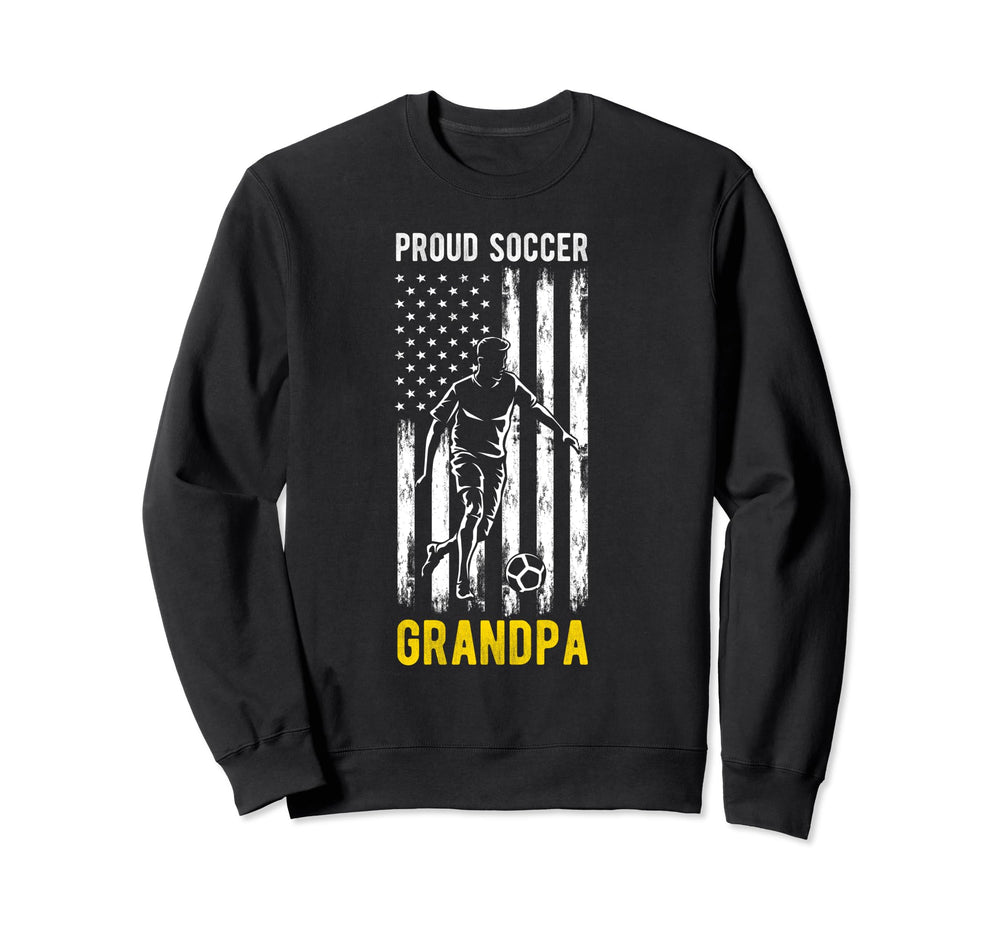 Proud Soccer Grandpa Usa Flag Sweatshirt - Fun Novelty Design Unisex