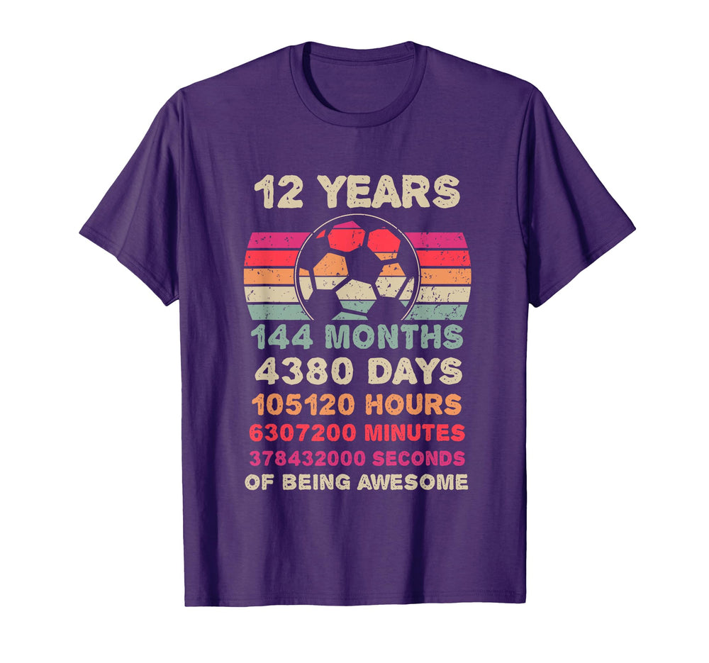 12 Year Old Soccer Birthday Twelfth T-Shirt - Minimalist Print Men Women
