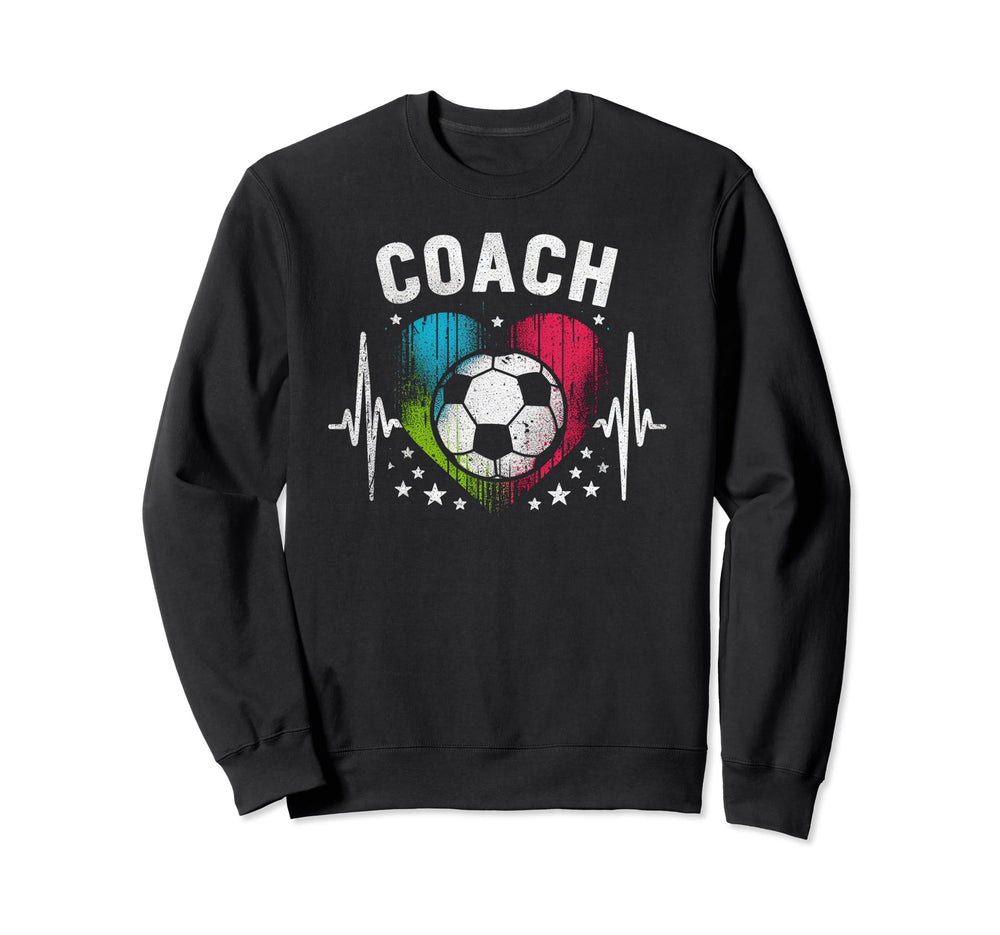 Soccer Coach Training Heart Beat Sweatshirt - Streetwear Style for Adults