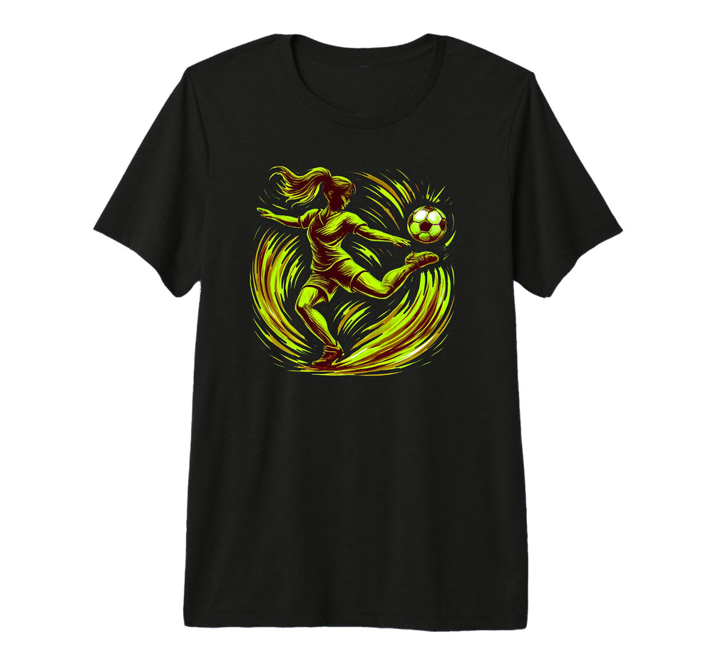 Womens Soccer Power Kick Forward T-Shirt - Unique Graphic for Adults