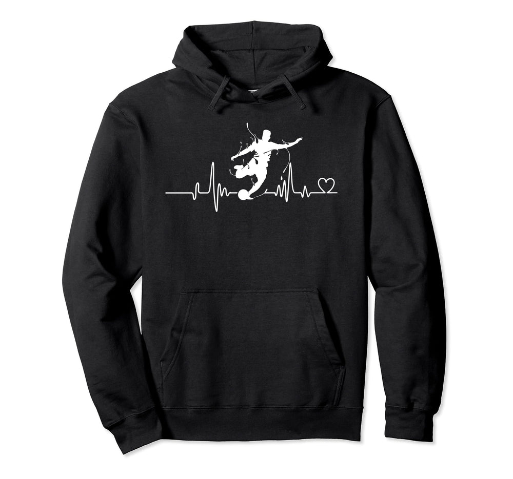 Soccer Heartbeat Tees Soccer Ball Hoodie - Custom Art Print for Adults