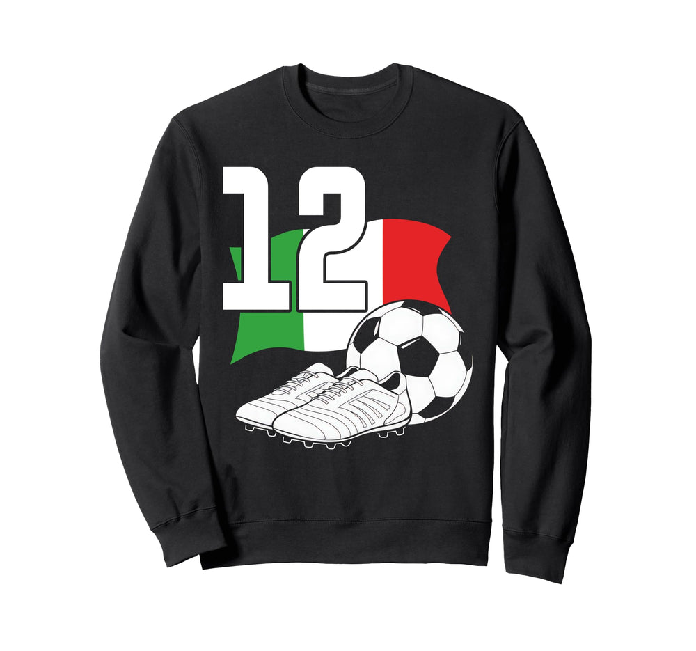 12 Soccer Birthday Gift Soccer Fan Sweatshirt - Minimalist Print Unisex