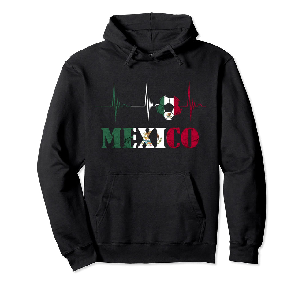 Mexico Heartbeat Ekg Pulse Ball Mexico Hoodie - Graphic Print Unisex