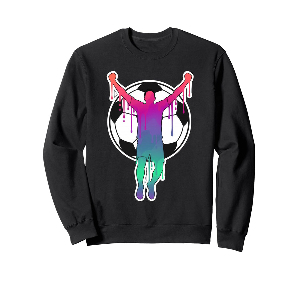 Soccer Player Celebration Silhouette Sweatshirt - Trendy Graphic Unisex