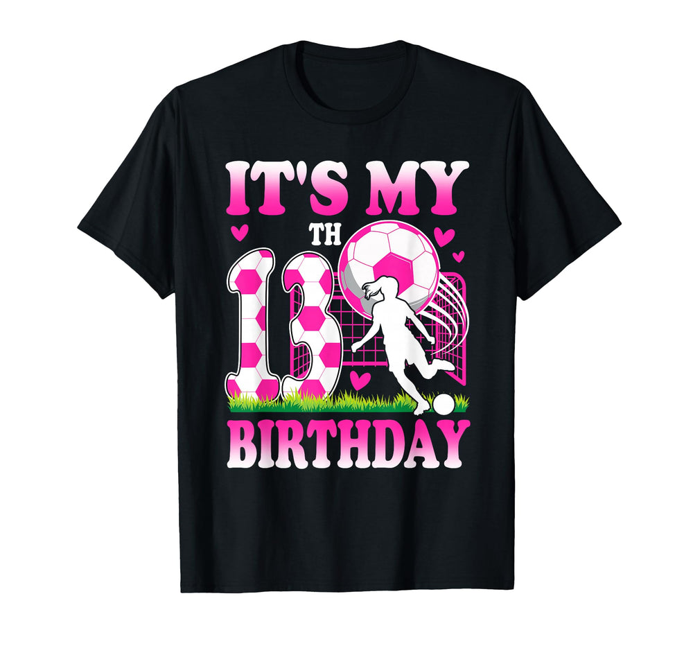 13 Year Old Birthday Soccer Themed T-Shirt - Minimalist Print for Adults
