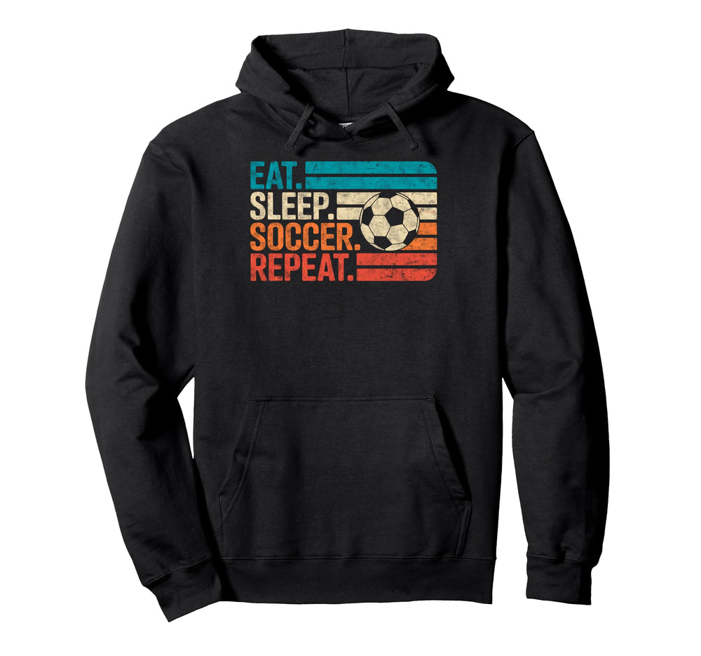 Eat Sleep Soccer Repet Goalie Player Hoodie - Trendy Graphic for Adults