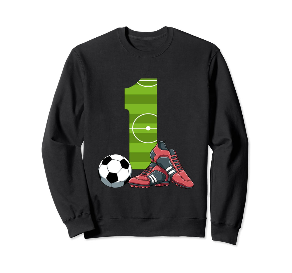 1 Birthday Soccer 1 Year Old Sweatshirt - Minimalist Print for Adults
