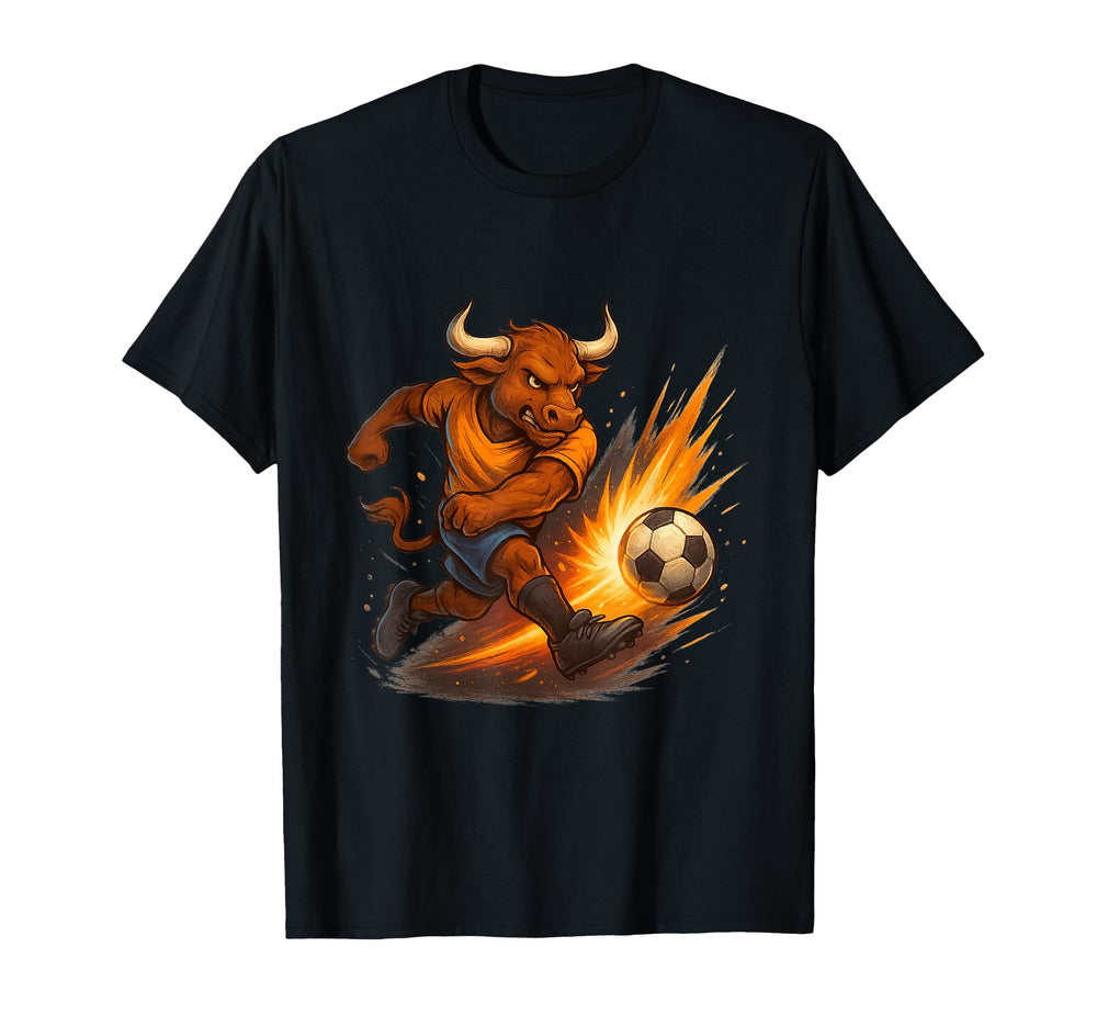Soccer Bull Fierce Power Kick T-Shirt - Streetwear Style for Adults