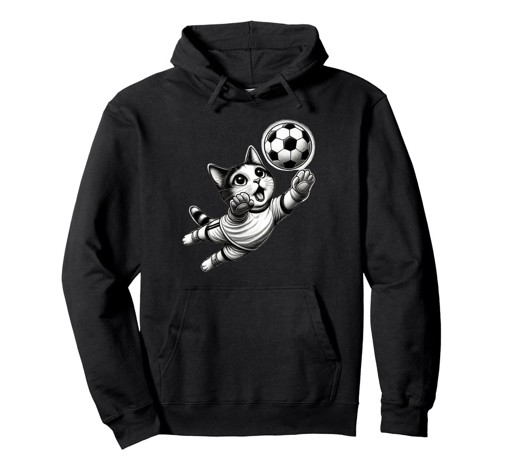 Soccer Goalie Athletic Kitten Sports Art Hoodie - Trendy Graphic Men Women