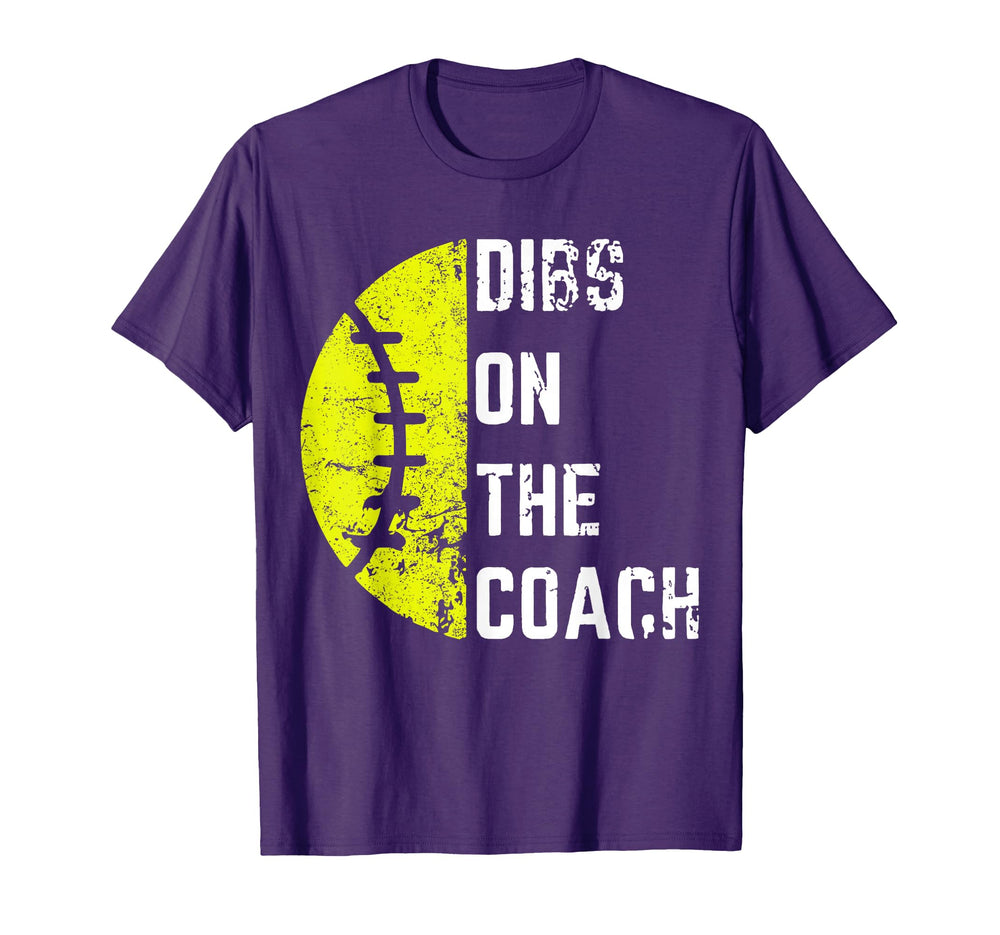 Dibs Coach Funny Softball Wife T-Shirt - Minimalist Print for Adults