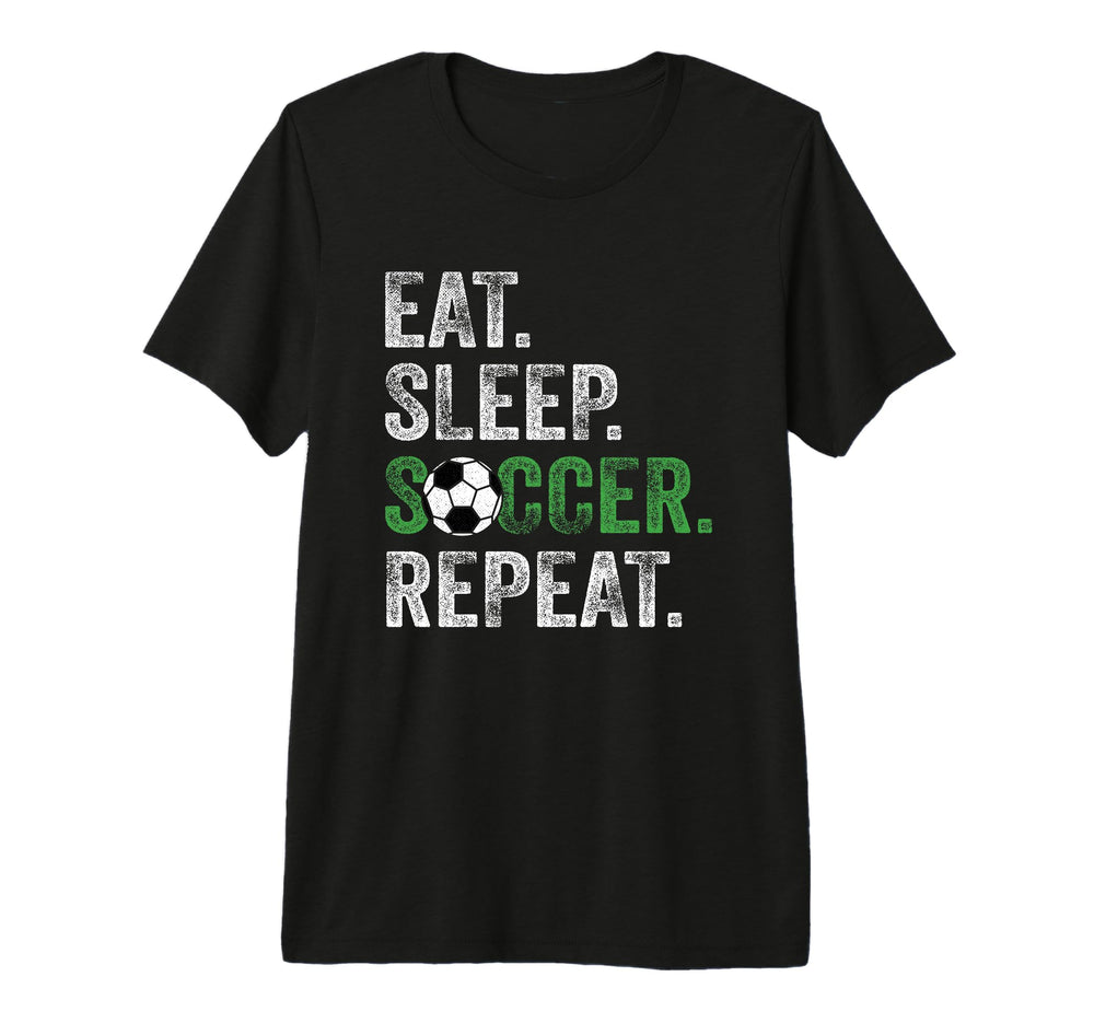 Eat Sleep Soccer Repeat Sport Tri Blend T-Shirt - Aesthetic Graphic Unisex