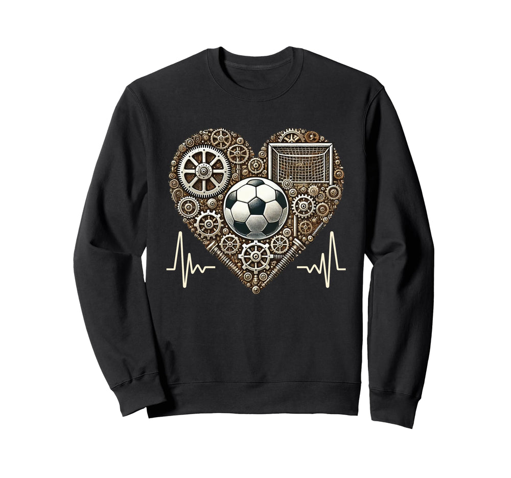 Soccer Heartbeat Steampunk Sweatshirt - Fun Novelty Design Men Women