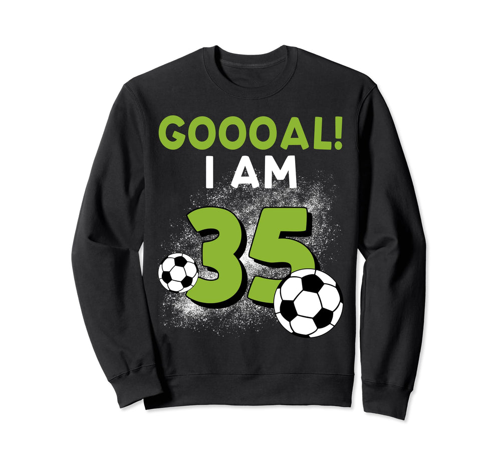 35Th Birthday Soccer Theme 35Year Sweatshirt - Unique Graphic Men Women