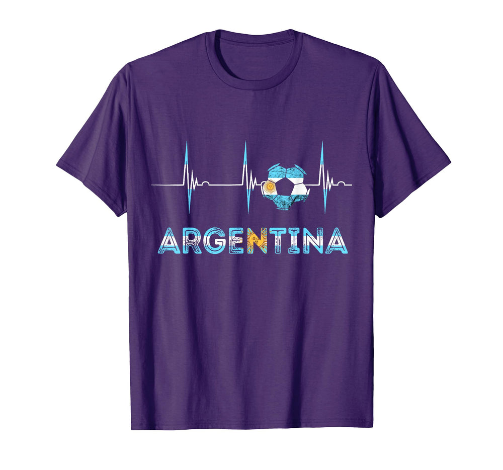 Argentinian Pride Heartbeat Ekg Pulse T-Shirt - Trendy Graphic Men Women