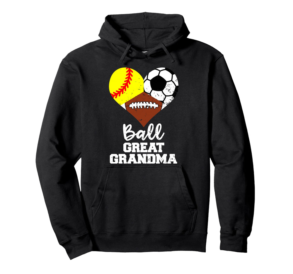 Ball Great Grandma Heart Softball Hoodie - Custom Art Print Men Women