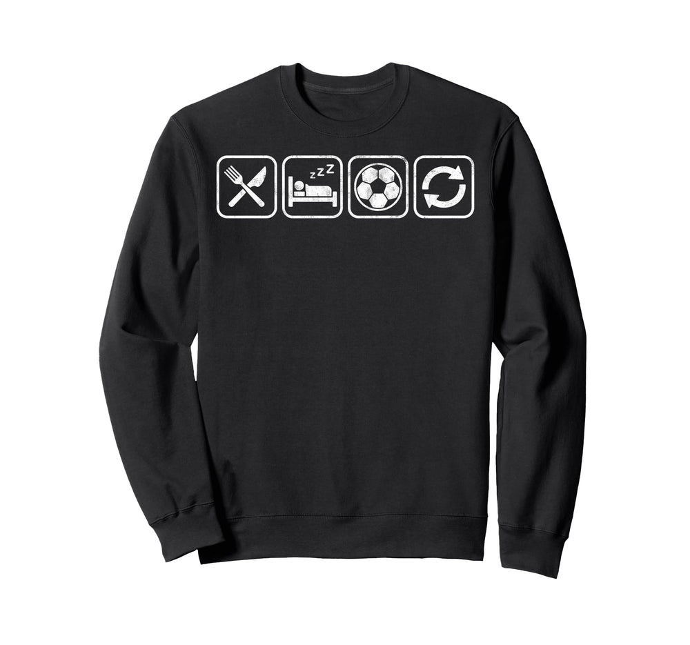 Eat Sleep Soccer Repet Goalie Sweatshirt - Streetwear Style for Adults