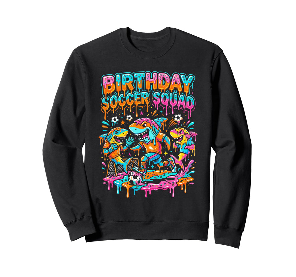 Soccer Squad Funny Sharks Sprinkles Sweatshirt - Unique Graphic Men Women