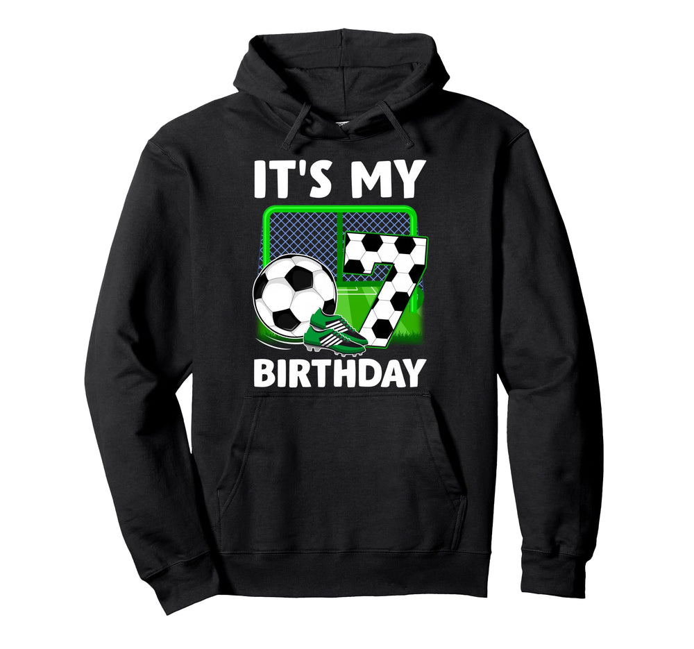 Its My 7Th Soccer Party 7 Year Old Birthday Hoodie - Unique Graphic Unisex