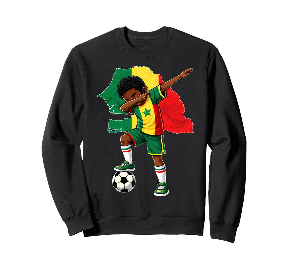 Dabbing Soccer Senegal Jersey Sweatshirt - Custom Art Print Unisex