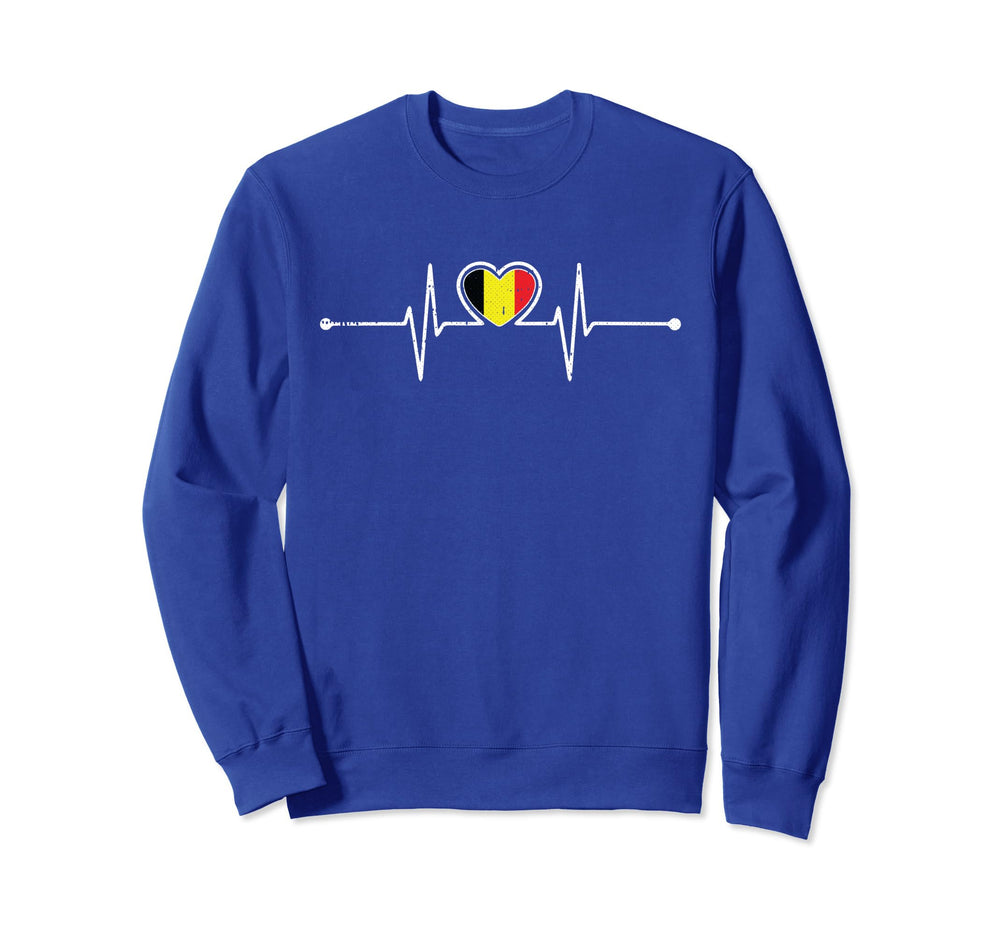 Belgium Soccer Heartbeat Belgie Sweatshirt - Minimalist Print for Adults