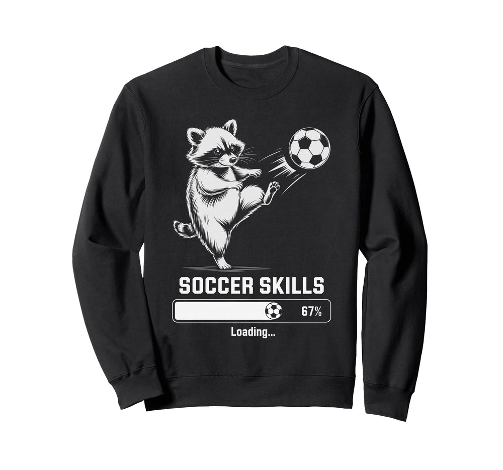 Soccer Raccoon Skills Loading Sweatshirt - Streetwear Style for Adults