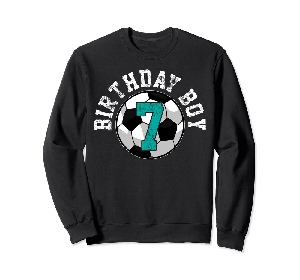 Soccer 7Th Birthday Party 7 Years Sweatshirt - Custom Art Print Men Women