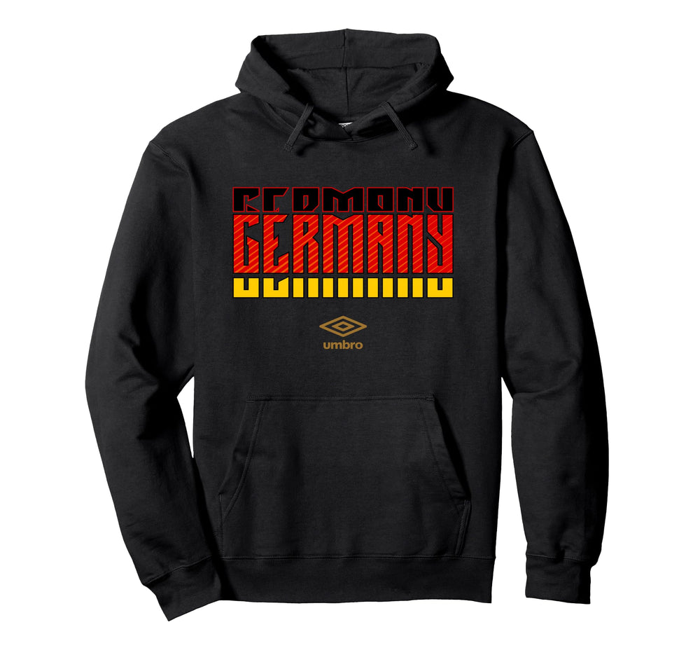 Umbro International Soccer Germany Stacked Hoodie - Unique Graphic Unisex