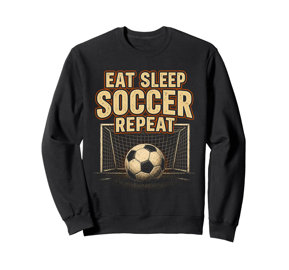 Eat Sleep Soccer Repeat Football Sweatshirt - Minimalist Print for Adults