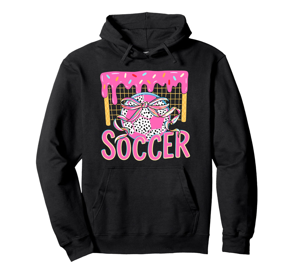 Girly Soccer Coquette Bow Ice Cream Hoodie - Streetwear Style for Adults