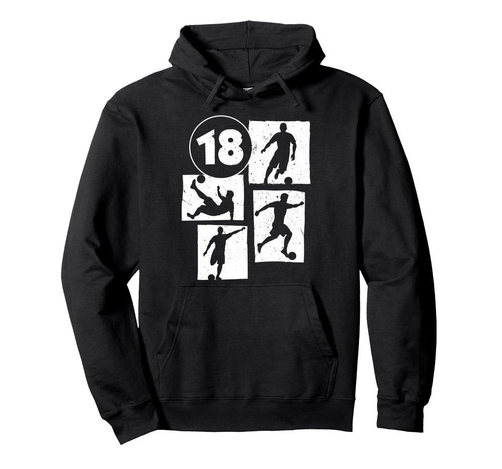 18Th Birthday Soccer Player Football Hoodie - Minimalist Print Men Women