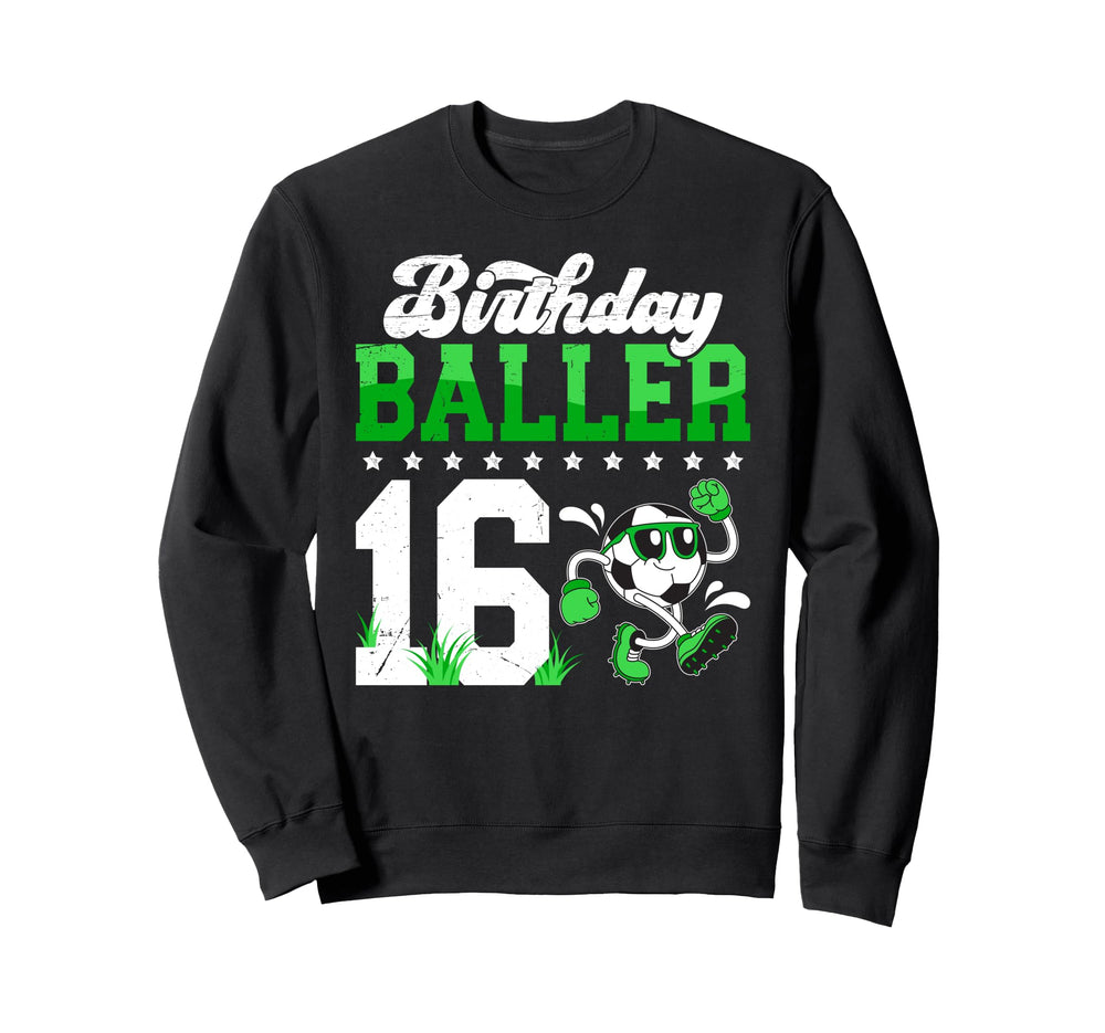 16Th Soccer Birthday Party Sixteen Sweatshirt - Streetwear Style Unisex